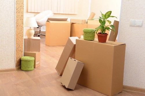 Prepared household items and packing supplies for a Soho relocation