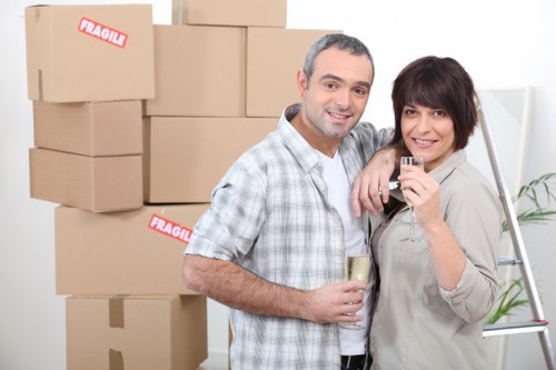 Checklist and packing materials for a house move in Soho